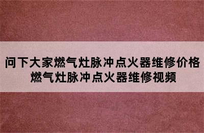 问下大家燃气灶脉冲点火器维修价格 燃气灶脉冲点火器维修视频